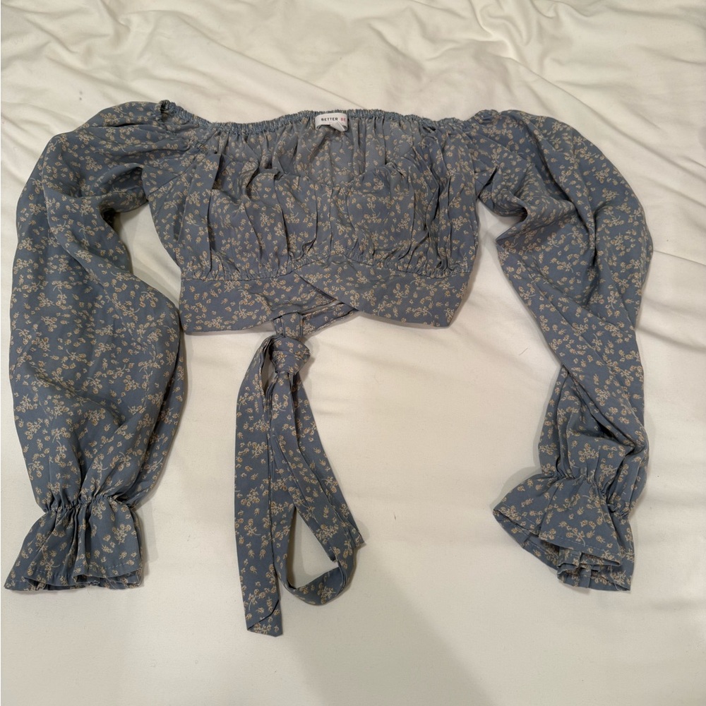 Floral Blue Women's Crop Top